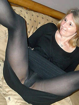 unaffected sexy old lady in pantyhose